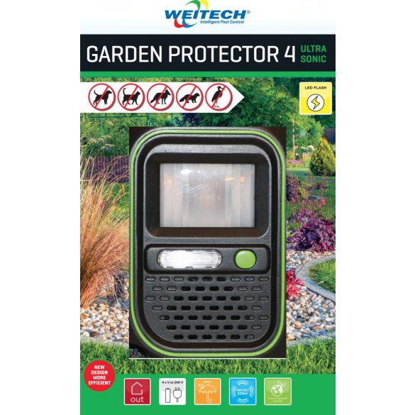 Weitech Garden Protector 4 ultrahangos nyest- macska- kutya- vadriasztó készülék 200m2